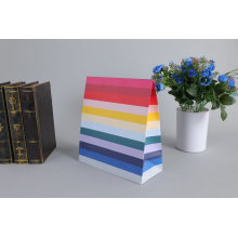 Recyclable Kraft Paper Gift Bags Rainbow Print Paper Bag China Supplier
